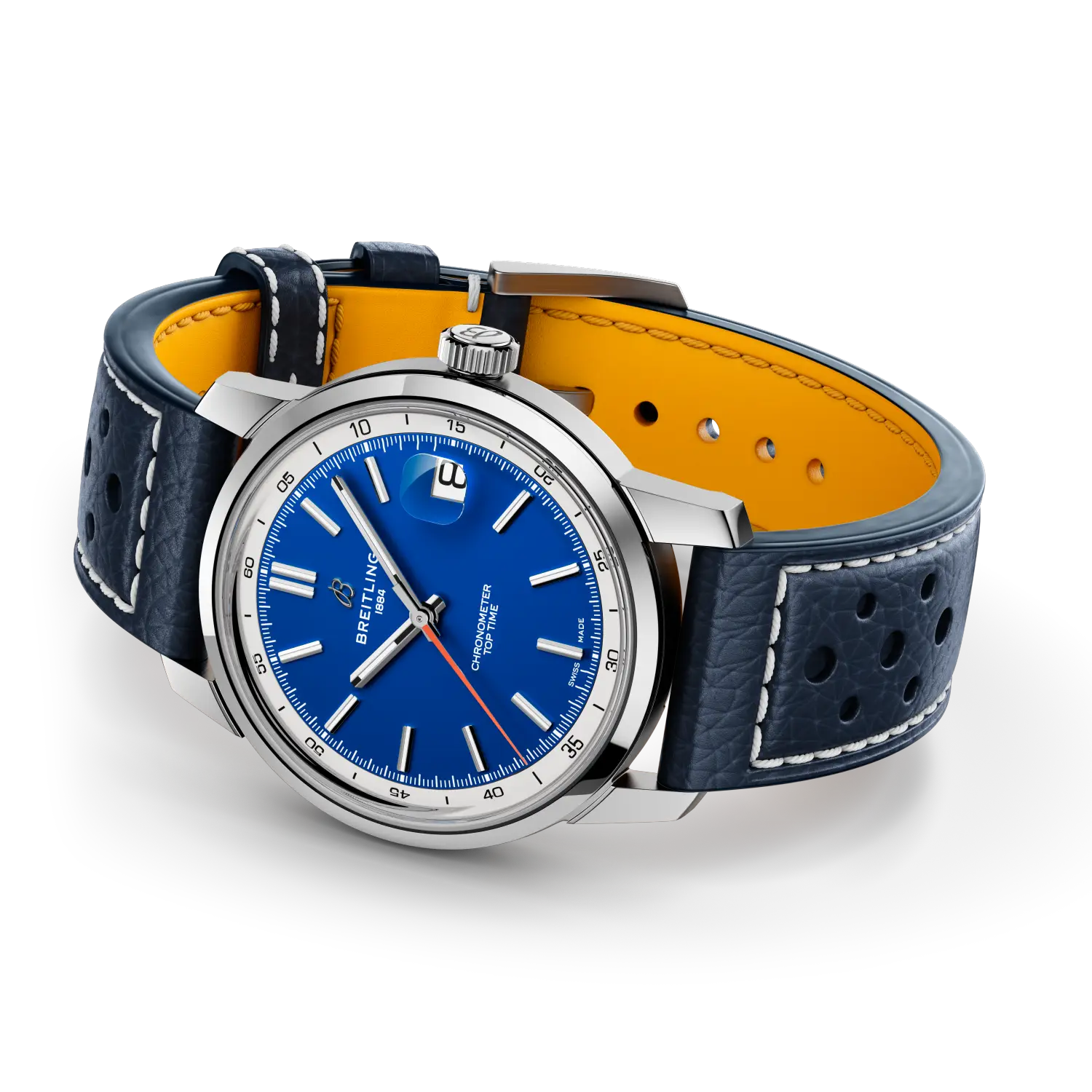 Breitling Top Time B31 38mm Watch with Blue Leather Strap